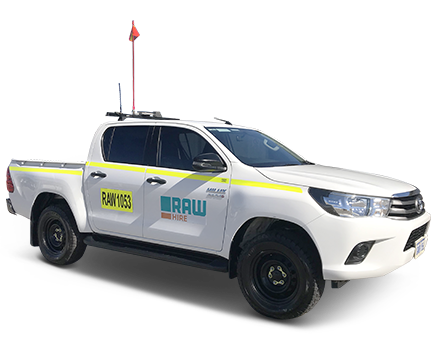 The Raw Hire 4WD Dual Cab Well Body with In-Vehicle Monitoring System available for long term vehicle hire. Mobilised Australia wide.