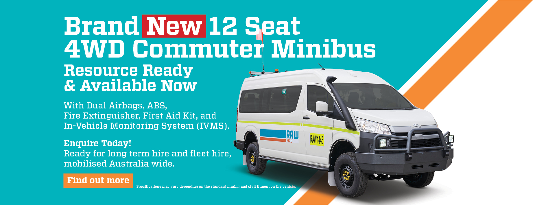 raw hire 12 seat 4wd commuter minibus available now for long term vehicle hire